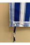 Blue White Balcony Curtain, Arched Curtain, Balcony Curtain with Cornice Buttons and Bird's Eye Holes - 6