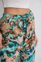 Women's Turquoise Beige Lacing Detailed Elastic Waist Comfortable Cut Palazzo Viscose Trousers - 2