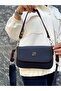 Justpolo Women's Two Navy Blue Straps Shoulder and Crossbody Bag - 5