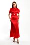 Zenera Long Satin Fabric Dress Tns-4334