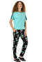 Jiber Women's Cotton Short Sleeve Viscose Pajama Set Bottom Top Home Wear Summer Patterned Pajama Set