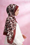 Multi Leopard Patterned Imported Voile Shawl - Claret Red - 2