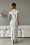 Gray Scuba Fabric Collar Detailed Long Dress - 2
