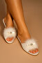Women's Clothing Feather & Stone Detailed Dowry - Gift Slippers Ll.Gc171.001