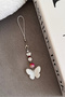 White Butterfly and Rose Design Phone Charm - Coquette Phone Decoration, Phone Lanyard