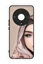 غطاء حماية لهاتف Honor X9b 5G برسومات فتاة نصف وجه