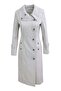 I01311 Women's Linen Front Buttoned Trench Coat - Stone - St01311-Stone-42