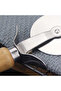 Wooden Handle Stainless Steel Pizza Cutter Round Blade Slicing Tool 20 cm - 6