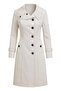 İ01311 Women's Linen Button Front Trench Coat - Ecru - St01311-Ecru-38