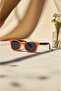 Double Color Unisex Kids Sunglasses Uv400 Protected Sunglasses Rb Case Black-Orange - 2
