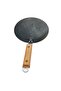 Iron Induction Tawa with Strip Wooden Handle, 23 cm, Black, IND 1680007 - 2