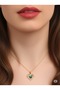 Steel Gold Color Zircon Stone Heart Galaxy Model Women's Necklace - 2