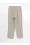 Lcwaikiki Classic Beige Elastic Waist Carrot Cut Women's Trousers - 7