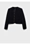 Buttoned Cropped Jacket - 3