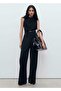 Long Jumpsuit with Draped Neckline and Belt - 2