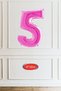 5 Year Old Pink Girl Birthday Concept 16Inch Pink Figure Set with Happy Birthday Banner - 2