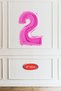 2 Year Old Pink Girl Birthday Concept Balloon Set 16Inch Pink Number Happy Birthday Banner Set - 2