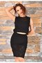 Women's Zero Sleeve Cotton Knitwear Crop Skirt Double Set Glz038 - 2