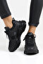 Women's Black Daily Sneakers, High Sole - With Color Options - 2