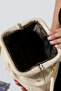 Women's Medium Size Woven Straw-Look Handbag with Gold Accessories and Elegant Crossbody Bag - 8