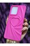 Redmi 13C Compatible 3D Heart Fuchsia Silicone Case - 3