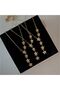 Shooting Star Tarnish Free Steel Y Necklace Gold Color Starry Y Necklace Low-Cut Necklace Steel Women Necklace