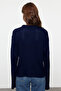 Navy Blue Wide Fit Soft Textured Knitwear Sweater Twoaw25Kz00295 - 5