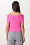 Women's Dark Pink Carmen Collar Knitwear Blouse Mu00016 - 4