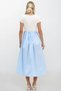 Women's Blue Crew Neck Elastic Waist Color Block Maxi Length Dress Alc-X14278 - 4