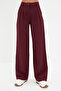 Bordo Wide Leg/Geniş Paça Pilili  Pantolon TWOAW22PL0475 - 8