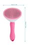 Pet Brush with Automatic Cleaning Button Cat Dog Hair Collector Comb Pink - 4