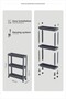 Slim White Rectangular 3-Tier Shelving Unit with Wheels - Bathroom Kitchen Organizer Shelf Modern - 7