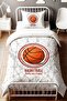 Basketball Hoop Patterned Single Baby Kids Bedding Set - 2