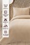 Waffle Double Beige Pique Set - Soft and High-Quality Pique and Pillowcase - 200X220 cm - 3