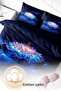 Lotus Night 3d Cotton Satin Double Duvet Cover Set - 4