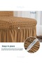 Sand Colored Lycra Chair Cover with Wrapped Skirt - Washable Cover Product (6Pcs) - 5