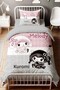 Pink Gray Hearts Kuromi and My Melody Patterned Single Baby Kids Bedding Set - 2