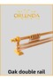 Oak Wooden Head Aluminum Pipe Rustic Curtain Hanger Double Rail 125 Cm