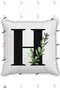 H Letter Alphabet Themed Flower Patterned Gift Pillow