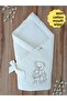 100% Cotton Ecru Baby Blanket Transitional Hospital Discharge Newborn Swaddle Gift Play Mat - 2