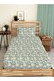 Modern Pattern Printed Single Elastic Sheet Set Green