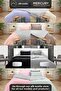 Double Cotton Bedding Set| Beige-grey with Elastic Sheets| Double Sided Buttoned Duvet Cover - 7