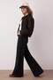 Siyah Paça Detaylı Yüksek Bel Wide Leg Comfort Jeans TWOAW26JE00000 - 2