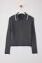 Gri-Siyah 2'li Basic Kısa/Crop İkili Paketl Triko Body Hırka-Kazak TWOAW26KZ00116 - 9