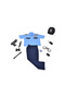Unisex Blue Color Short Sleeve Turkish Police Costume Children's Outfit 1 - 2