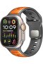 سوار ساعة Apple Watch ثنائي اللون مع سطح مقاوم للغبار والأشعة فوق البنفسجية، ومقاوم للصدأ والفولاذ المقاوم للصدأ