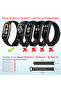 Xiaomi Mi Band 8 Mi Band 9 Mi Band 10 Compatible 3 Pack Silicone Cord Wristband with Metal Pin Black - 2