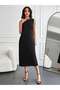 Women's Black Casual Sleeveless Long Cotton Dress - 6