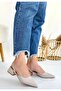 Jenti Beige Pointed Toe Women's Heeled Shoes - 3