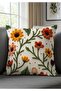Punch Embroidery Pattern Digital Print Yellow Orange Autumn Themed 4-Piece Cushion Cover Set - 8